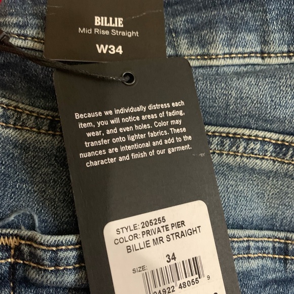 True Religion Billie Straight Leg W34 NWT - Picture 3 of 3
